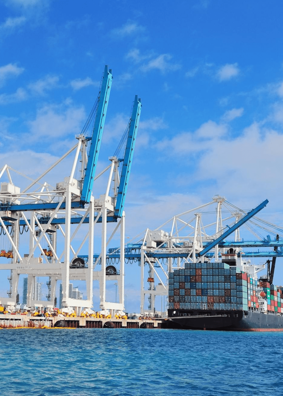 Container ship at sea